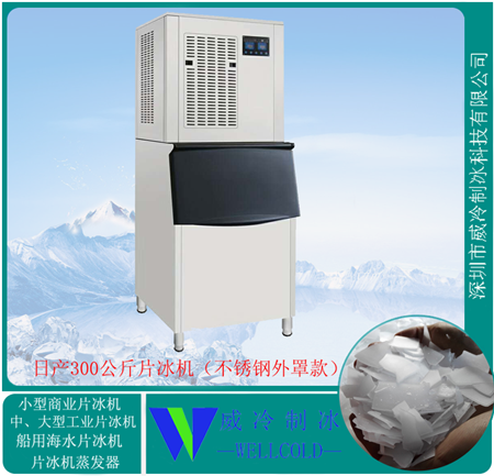 300公斤小型不銹鋼外罩商用片冰機