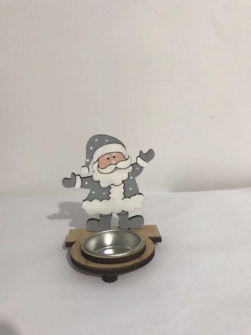 廠家直銷圣誕燭臺(tái)木質(zhì)圣誕禮品