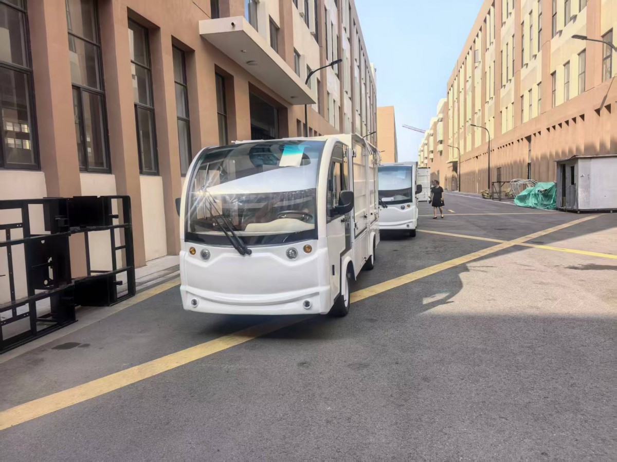 送餐電動車jian區廠區送餐送飯電動車不銹鋼保溫車